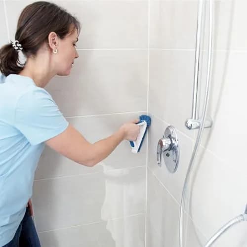 UNGER 2-in-1 Grout & Corner Scrubber Brush Tool | 360° Deep Cleaning for Bathrooms & Tiles thumbnail 7