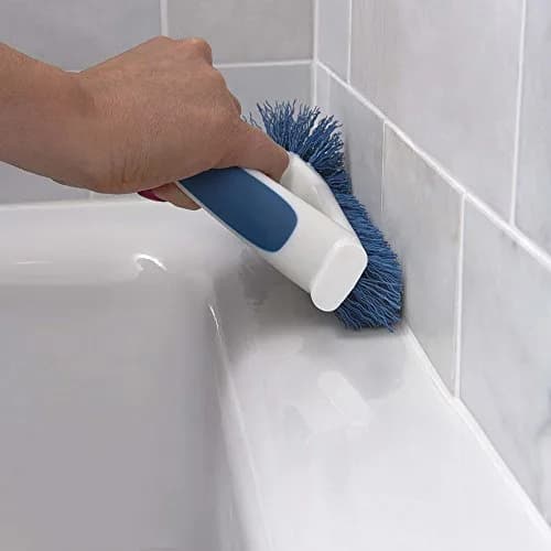 UNGER 2-in-1 Grout & Corner Scrubber Brush Tool | 360° Deep Cleaning for Bathrooms & Tiles thumbnail 4