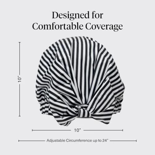 Kitsch Luxury Large Shower Cap for Women - Stripe, 14.2cm (5.6in) x 16.6cm (6.5in) x 3.4cm (1.3in) thumbnail 4