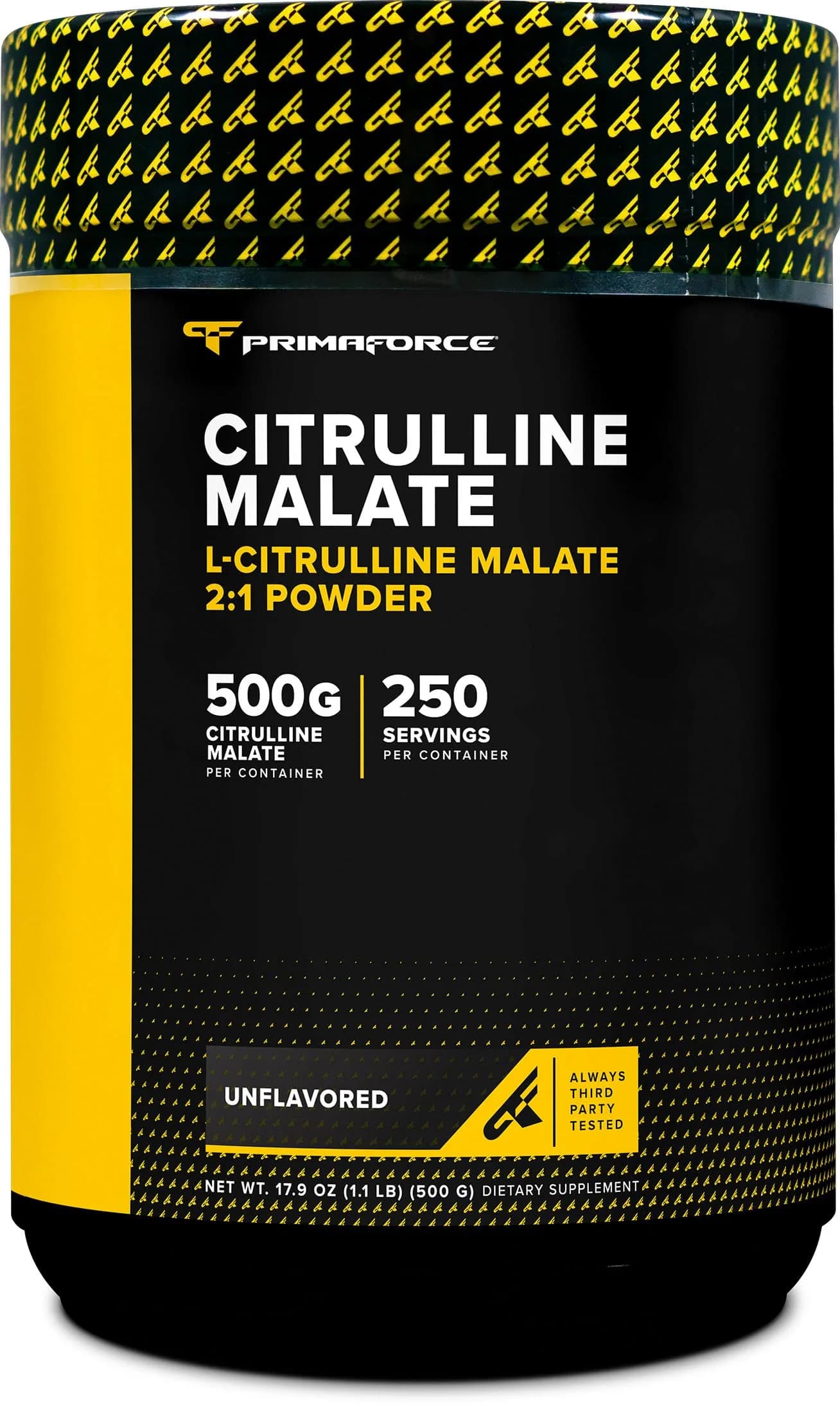 PrimaForce L-Citrulline Malate Powder 200g (7oz) | Vegan, Non-GMO Pre-Workout for Energy & Recovery — Black