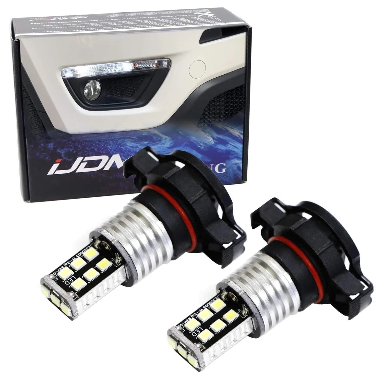 iJDMTOY White 15-SMD LED DRL Bulbs for Jeep Compass 2017-2020 (2-Pack, 6000K) - main product image