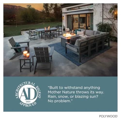 Polywood Modern Adirondack Chair – All-Weather Outdoor HDPE, Fade-Resistant, 32in Deep | Durable Patio Seating thumbnail 7