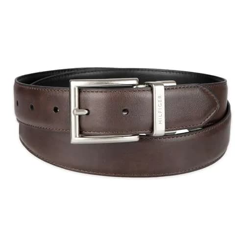 Tommy Hilfiger Men's Reversible Leather & PU Blend Belt, Brown/Black, Size 38, 1.25-inch Width thumbnail 2