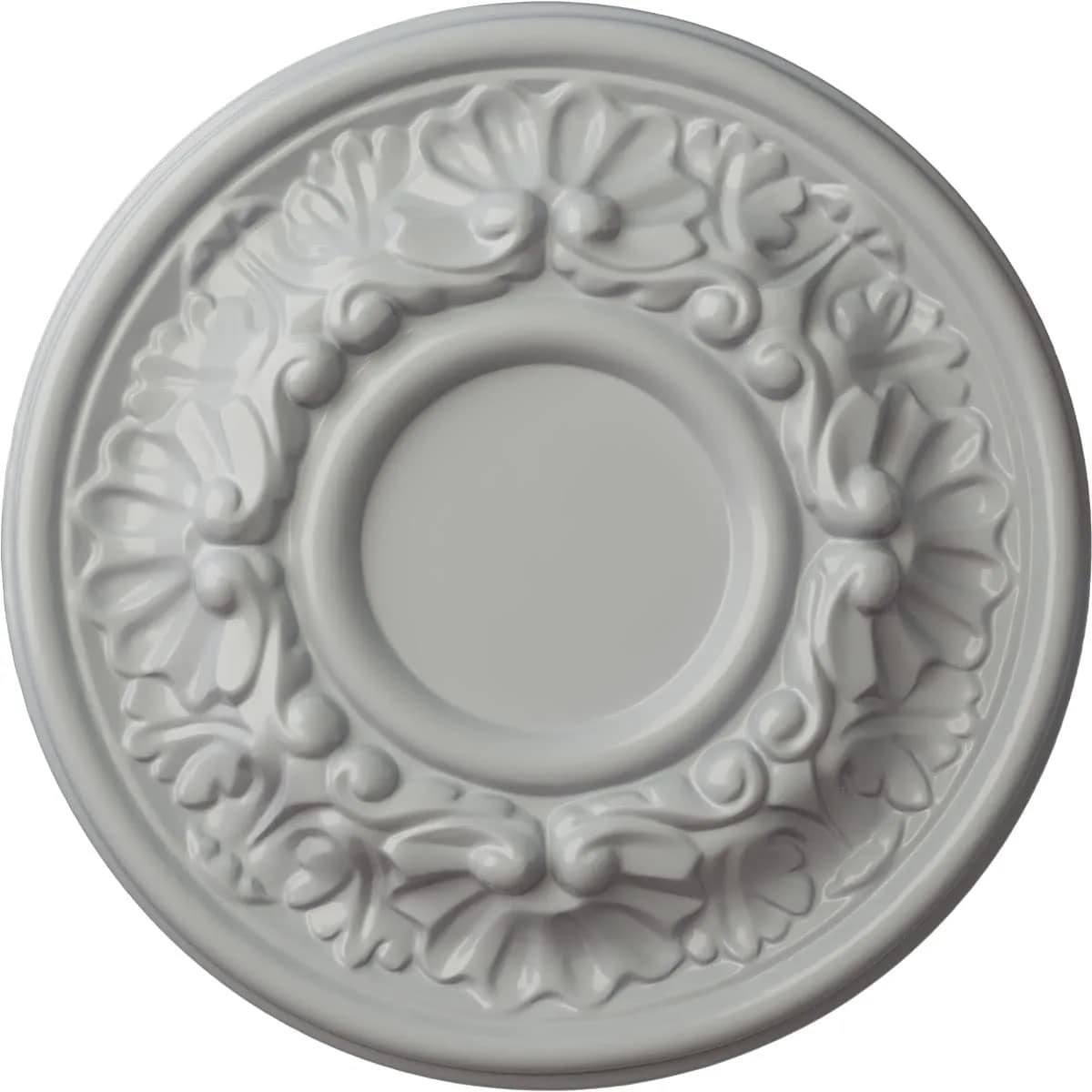 Ekena Millwork Odessa Ceiling Medallion Frost | Hand Carved, Lightweight & Ready to Paint - main product image
