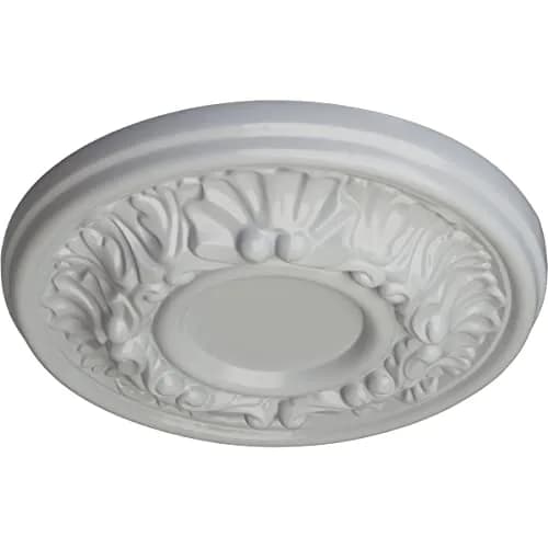 Ekena Millwork Odessa Ceiling Medallion Frost | Hand Carved, Lightweight & Ready to Paint thumbnail 2