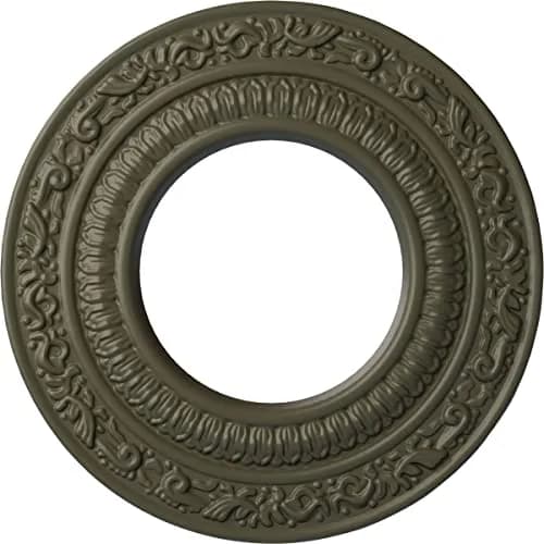Ekena Millwork Andrea Ceiling Medallion 8-1/8" x 4-1/8" x 1/2" (20.6cm x 10.5cm x 1.3cm) | Hand-Painted Witch Hazel Finish thumbnail 1