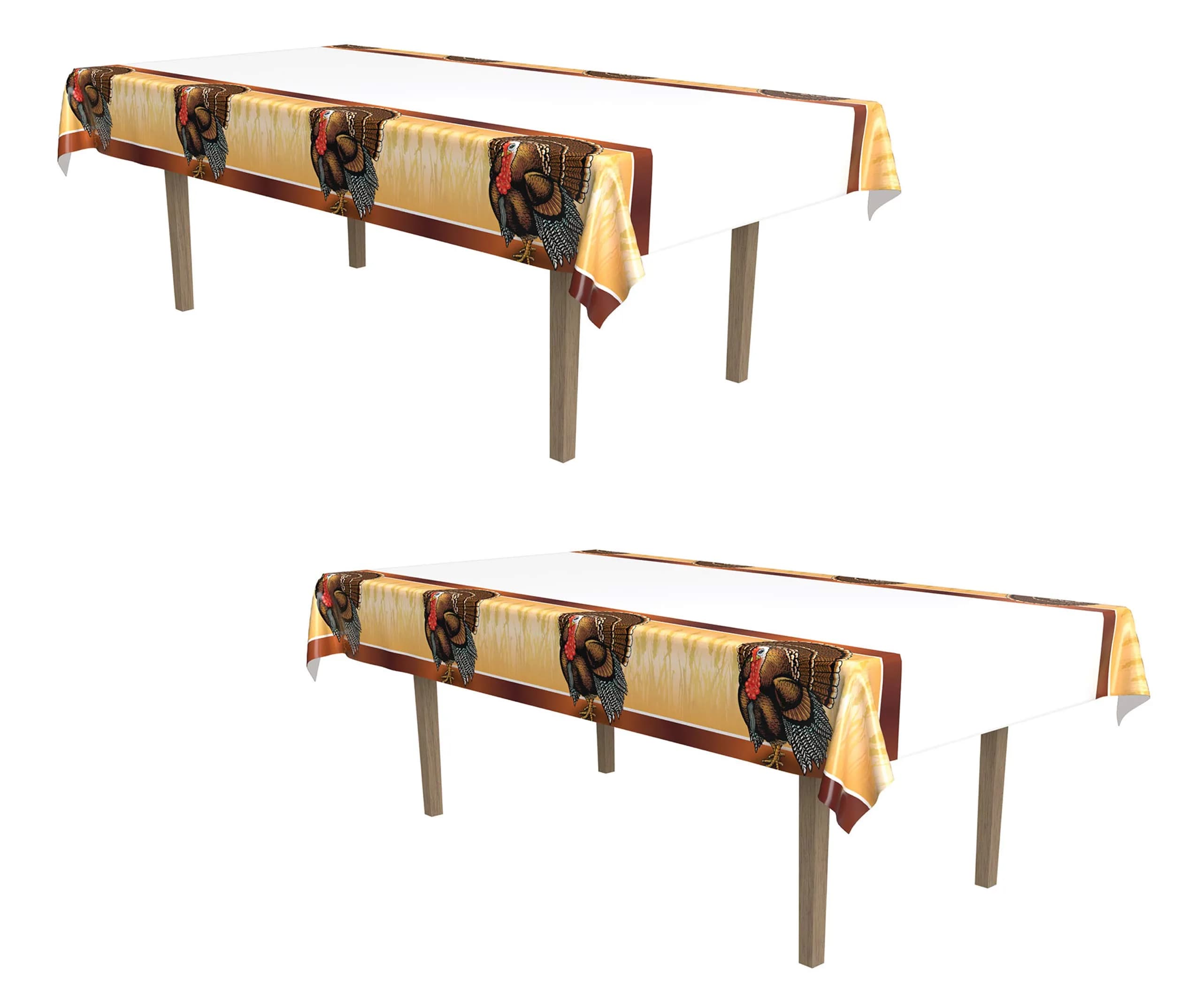 Beistle Red Tablecloth 137cm x 274cm (54" x 108") | Festive Striped Plastic Party Table Cover — Multi Color