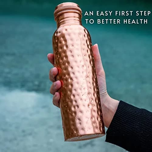 Kosdeg Copper Water Bottle - 34 Oz Extra Large | Pure Copper Ayurvedic Vessel for Drinking thumbnail 3