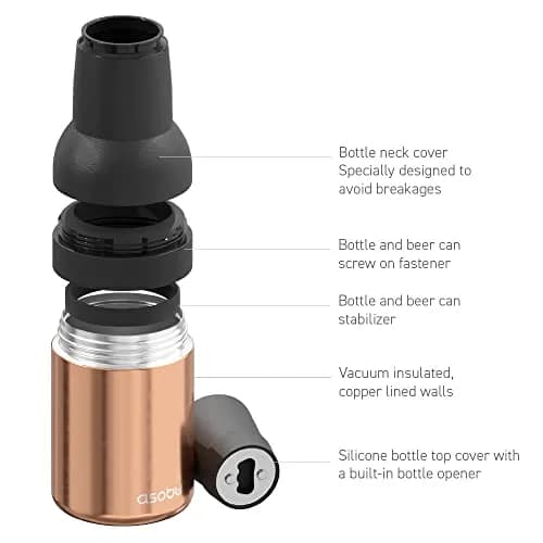 asobu Frosty Beer Holder 2 Go Vacuum Insulated 16oz | Double Walled Stainless Steel, Keeps Beer Cold 12h thumbnail 6