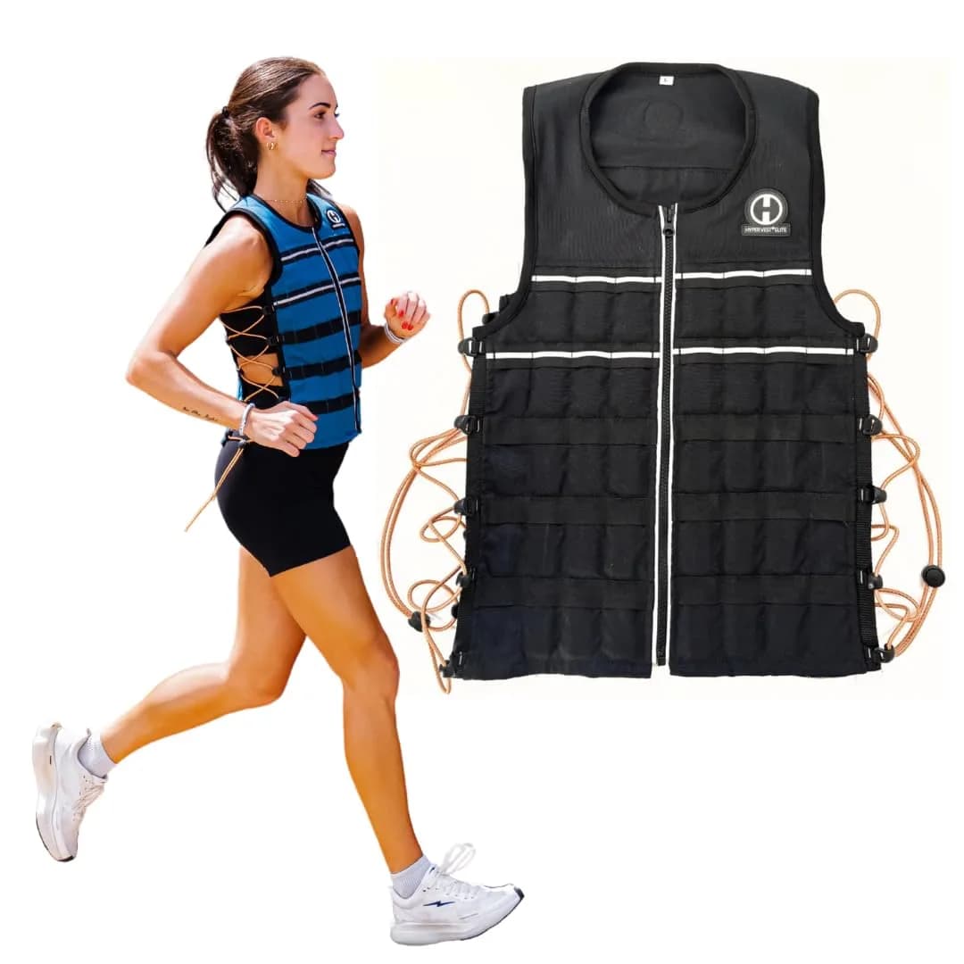 Hyperwear Hyper Vest ELITE Thin Weighted Vest, Black, M, 20 lb | Comfortable, Adjustable, USA Steel Weights — Black