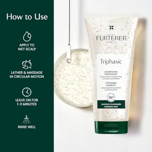 René Furterer Triphasic Thickening Shampoo for Thinning Hair 200ml (6.7 Fl Oz) | Scalp Stimulating & Volumizing thumbnail 6