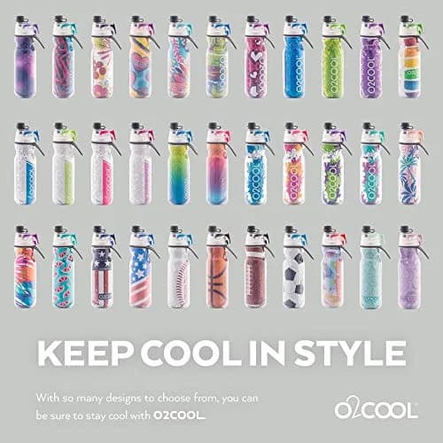 O2COOL Mist N Sip 20 oz (591 ml) Misting Sports Water Bottle Tropical | Insulated Double-Wall Design thumbnail 7