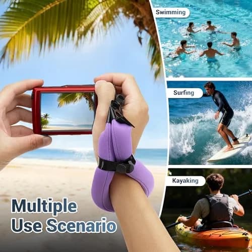 JJC Waterproof Floating Camera Wrist Strap Red | Keeps Gear Afloat & Visible, Adjustable, Quick-Release thumbnail 5