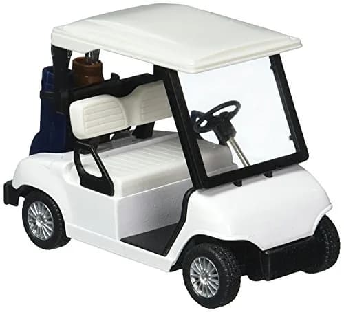 KinsFun Golf Cart Pullback Action Toy 11.4 cm (4.5 Inches) | Detailed Die Cast Metal Model with Moveable Clubs thumbnail 1