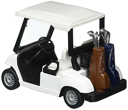 KinsFun Golf Cart Pullback Action Toy 11.4 cm (4.5 Inches) | Detailed Die Cast Metal Model with Moveable Clubs thumbnail 2
