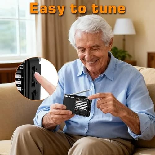 XHDATA D-328 Portable Shortwave Radio | AM FM DSP MP3 Player with Rechargeable Battery & 360° Antenna (Black) thumbnail 2