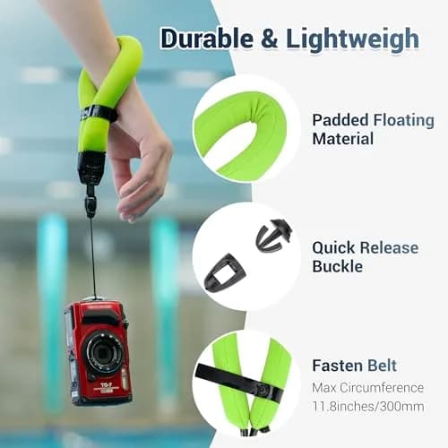 JJC Waterproof Floating Camera Wrist Strap for Olympus TG-7, Kodak WPZ2, GoPro Hero 13/12, Nikon Coolpix W300 | Keeps Gear Afloat & Visible thumbnail 4