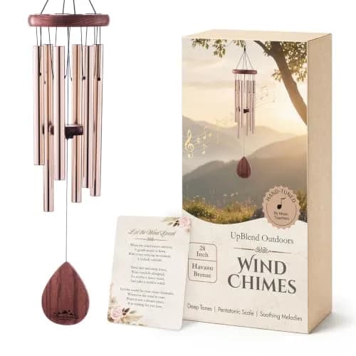 UpBlend Outdoors Havasu Bronze Aluminum Wind Chime 71cm (28") | Hand-Tuned E Major Pentatonic Scale thumbnail 1