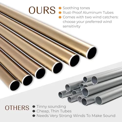 UpBlend Outdoors Havasu Bronze Aluminum Wind Chime 71cm (28") | Hand-Tuned E Major Pentatonic Scale thumbnail 7