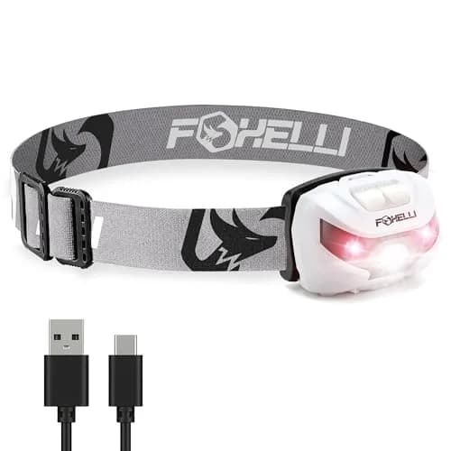 Foxelli USB-C Rechargeable LED Headlamp – Super Bright, Lightweight Head Lamp for Running, Camping, Hiking & Work – Comfortable Fit for Adults & Kids thumbnail 1