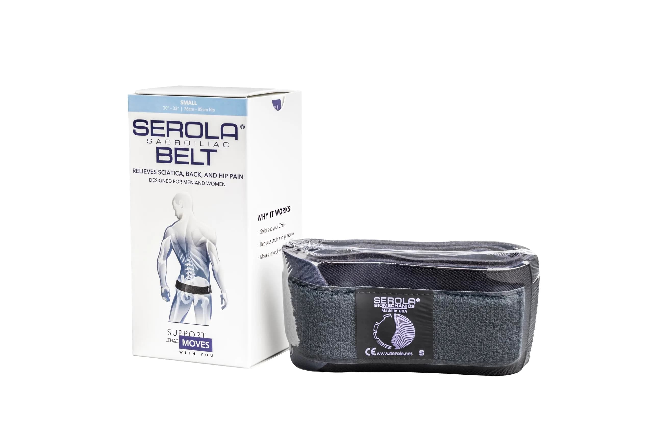 Serola Sacroiliac Belt Medium | SI Joint Dysfunction Support for Lower Back Pain — Small