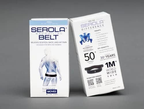 Serola Sacroiliac Belt Small (30-34 inch waist) for SI Joint Dysfunction, Sciatica, Pelvic & Hip Pain Support | Non-Slip Breathable Brace thumbnail 3