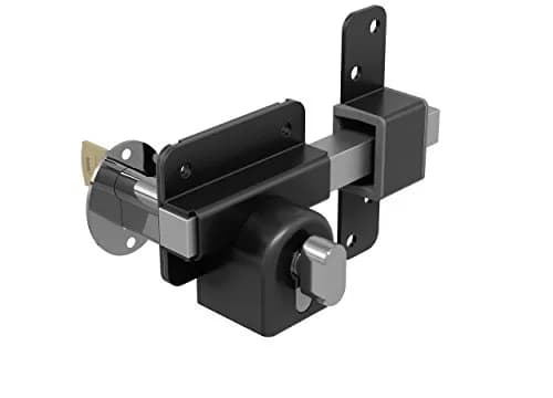 GateMate Long Throw Gate Lock, Euro Profile 2¾” Thick | 316 Stainless Steel, Black Finish, 5 Keys thumbnail 1