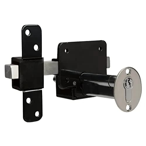 GateMate Long Throw Gate Lock, Euro Profile 2¾” Thick | 316 Stainless Steel, Black Finish, 5 Keys thumbnail 3