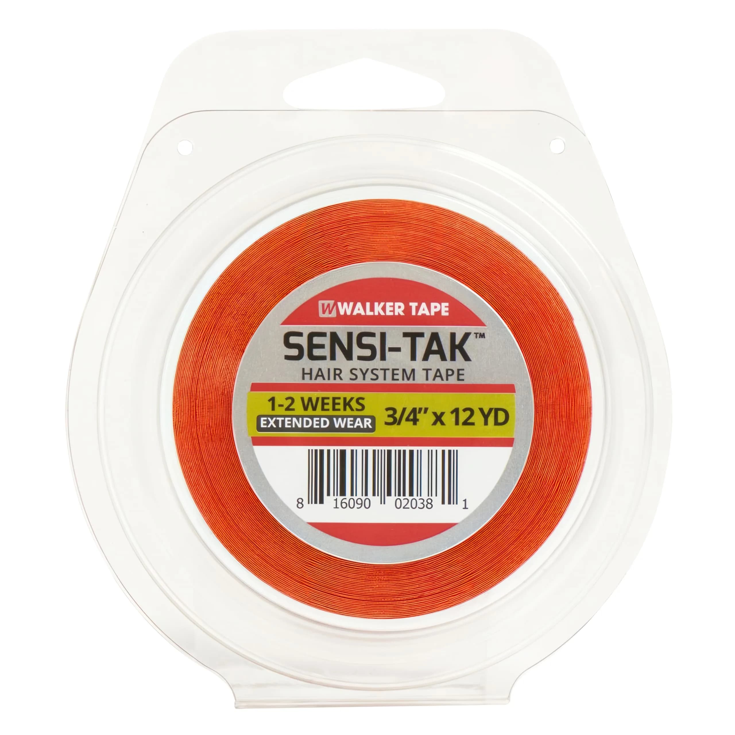 Walker Tape Sensi-Tak C Contour Pre-Cut Strips 36 Pack | Extended Wear Wig Tape for Lace Front & Poly Systems — 3/4" X 12 Yds, Roll