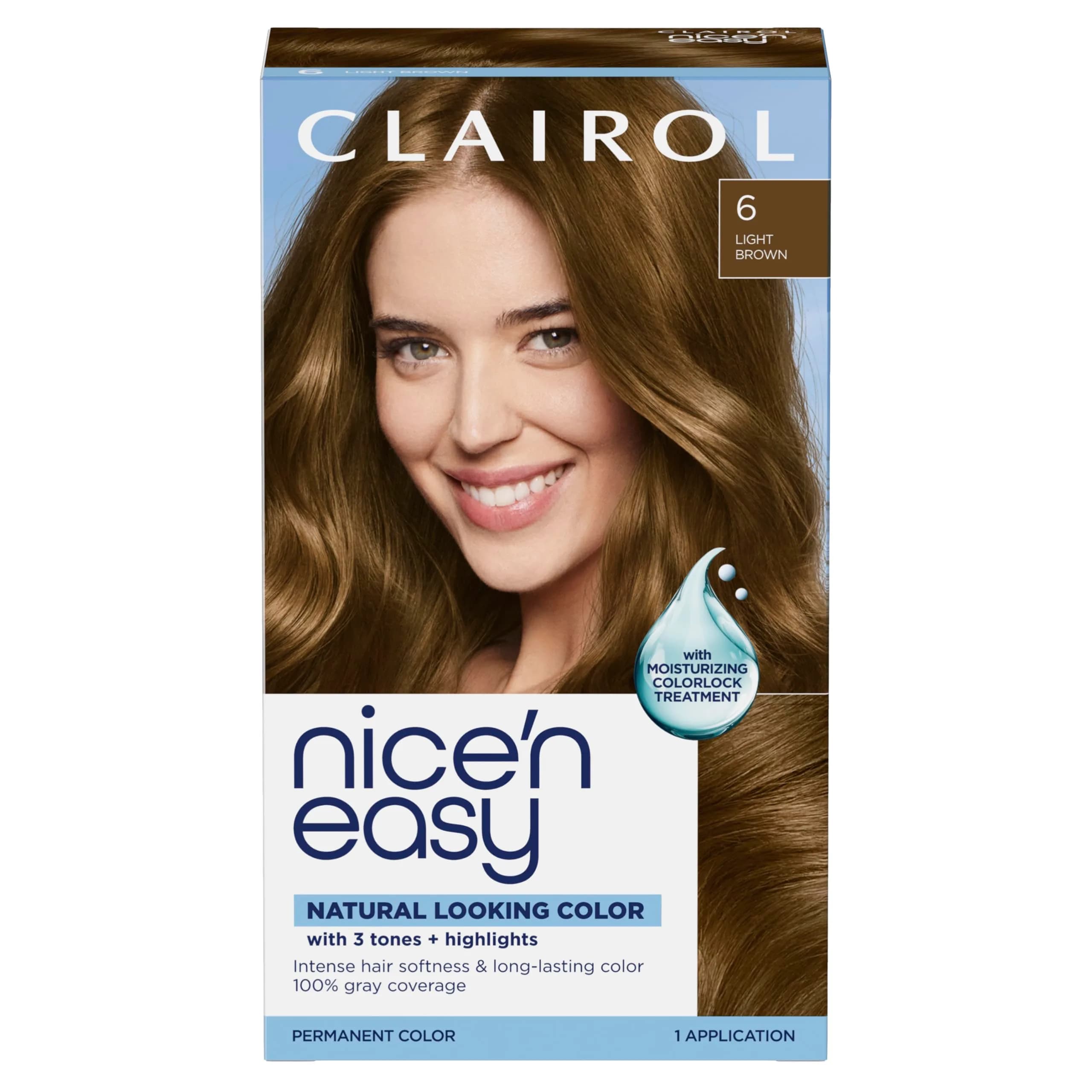 Clairol Nice'n Easy Permanent Hair Dye 6 Light Brown | Single Pack