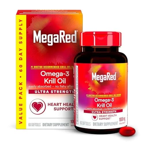 MegaRed Antarctic Krill Oil 1000mg Softgels (60 Count) thumbnail 1
