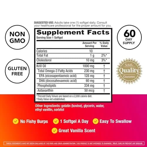 MegaRed Antarctic Krill Oil 1000mg Softgels (60 Count) thumbnail 3