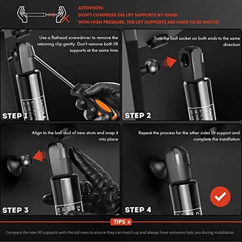 A-Premium Rear Tailgate Lift Supports Set of Two | Gas-Charged Shock Struts for Jeep & Patriot thumbnail 8