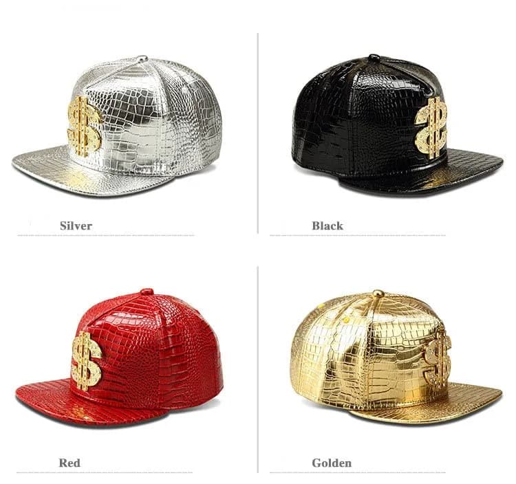 Wikavanli Silver Hip Hop Hat with Flat Brim and Snapback Closure | Adjustable for Men and Women thumbnail 6