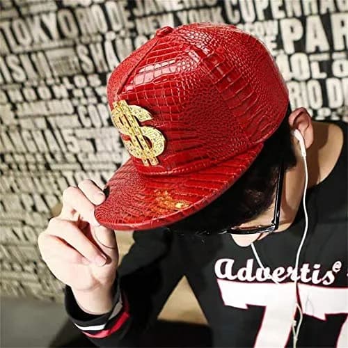 Wikavanli Red Hip Hop Hat Flat-Brimmed Rock Cap Adjustable Snapback for Men and Women thumbnail 5