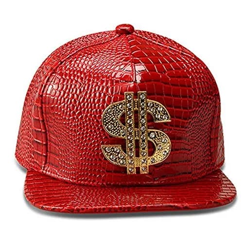 Wikavanli Red Hip Hop Hat Flat-Brimmed Rock Cap Adjustable Snapback for Men and Women thumbnail 2