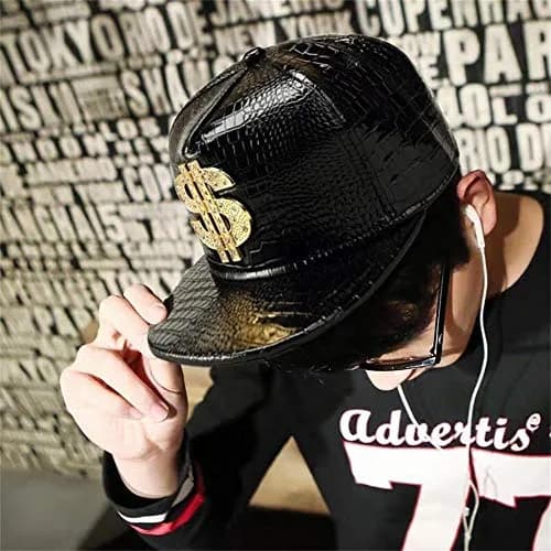 Wikavanli Black Hip Hop Hat Flat-Brimmed Rock Cap Adjustable Snapback for Men and Women thumbnail 5