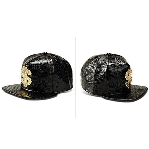 Wikavanli Black Hip Hop Hat Flat-Brimmed Rock Cap Adjustable Snapback for Men and Women thumbnail 3