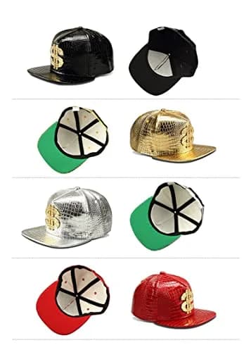 Wikavanli Gold Hip Hop Hat, Flat-Brimmed Rock Cap, Adjustable Snapback for Men and Women | One Size Fits Most thumbnail 5