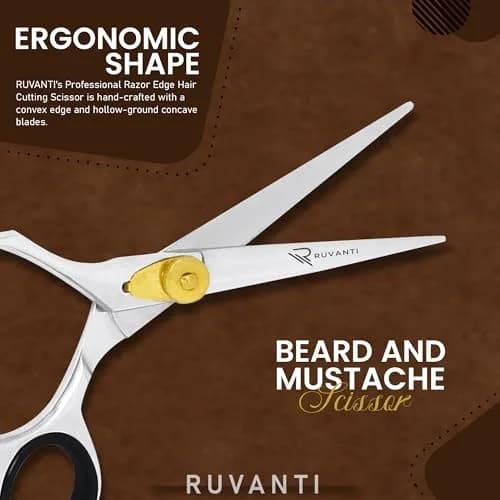 RUVANTI Professional Hair Cutting Shears 6.5" Japanese Steel | Precision Barber Scissors for Salon & Home Use thumbnail 5