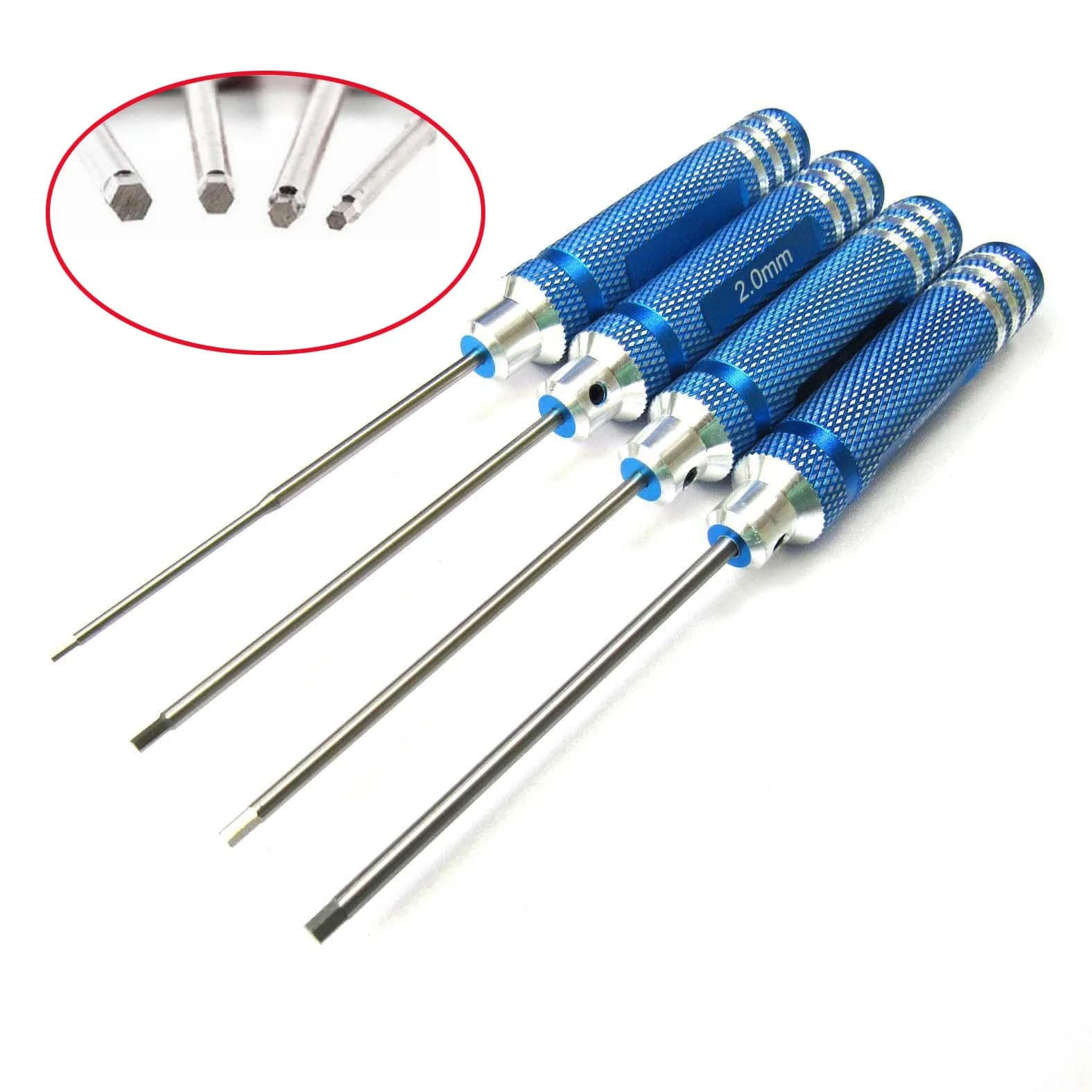 powerday Blue Hex Screwdriver Set with 4 Sizes | Precision Tool for RC Models