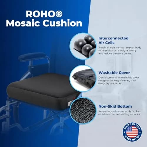 Roho Mosaic Wheelchair Air Cushion 43cm x 43cm (17" x 17") | All-Day Comfort & Support thumbnail 2
