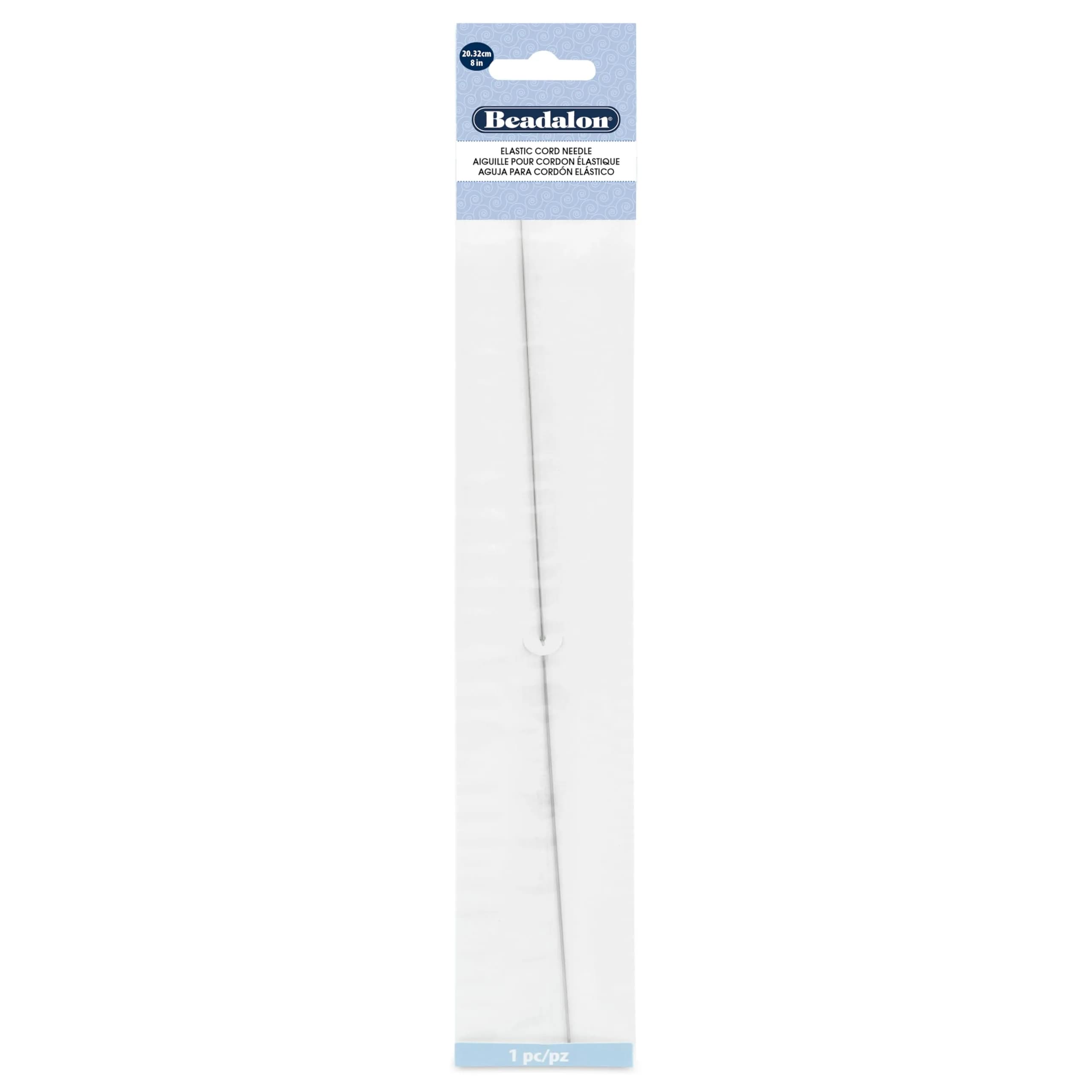 Beadalon Elastic Cord Beading Needle 8 inches | Easy Threading Tool for Jewelry Making - main product image