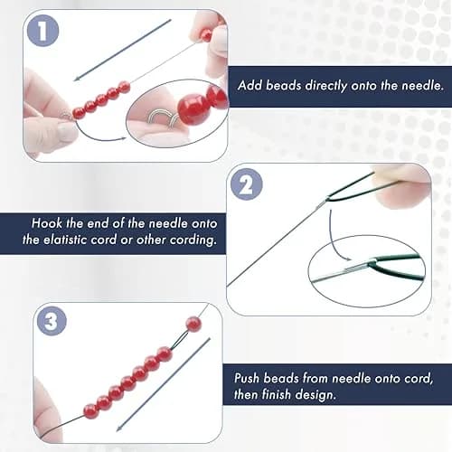 Beadalon Elastic Cord Beading Needle 8 inches | Easy Threading Tool for Jewelry Making thumbnail 5