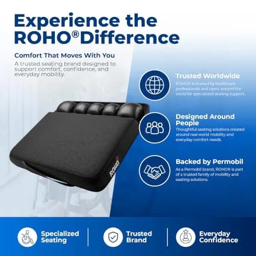Roho Mosaic Wheelchair Air Cushion 51cm x 46cm (20" x 18") | Pressure Relief for All-Day Comfort thumbnail 7