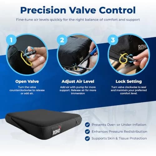 Roho Mosaic Wheelchair Air Cushion 51cm x 46cm (20" x 18") | Pressure Relief for All-Day Comfort thumbnail 4