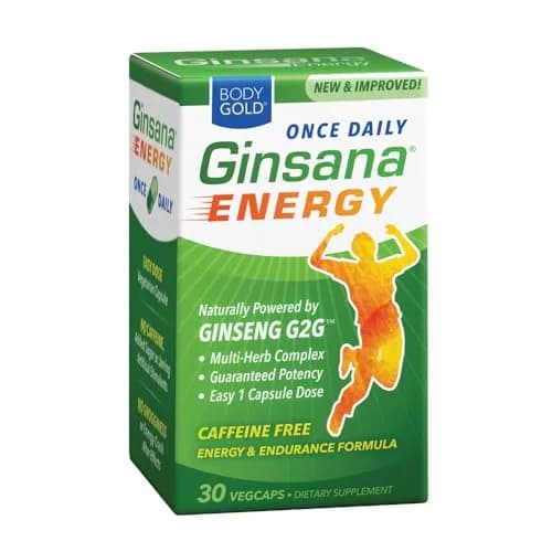 Body Gold Ginsana Energy 30 VegCaps | Focus & Endurance Support, No Caffeine thumbnail 1