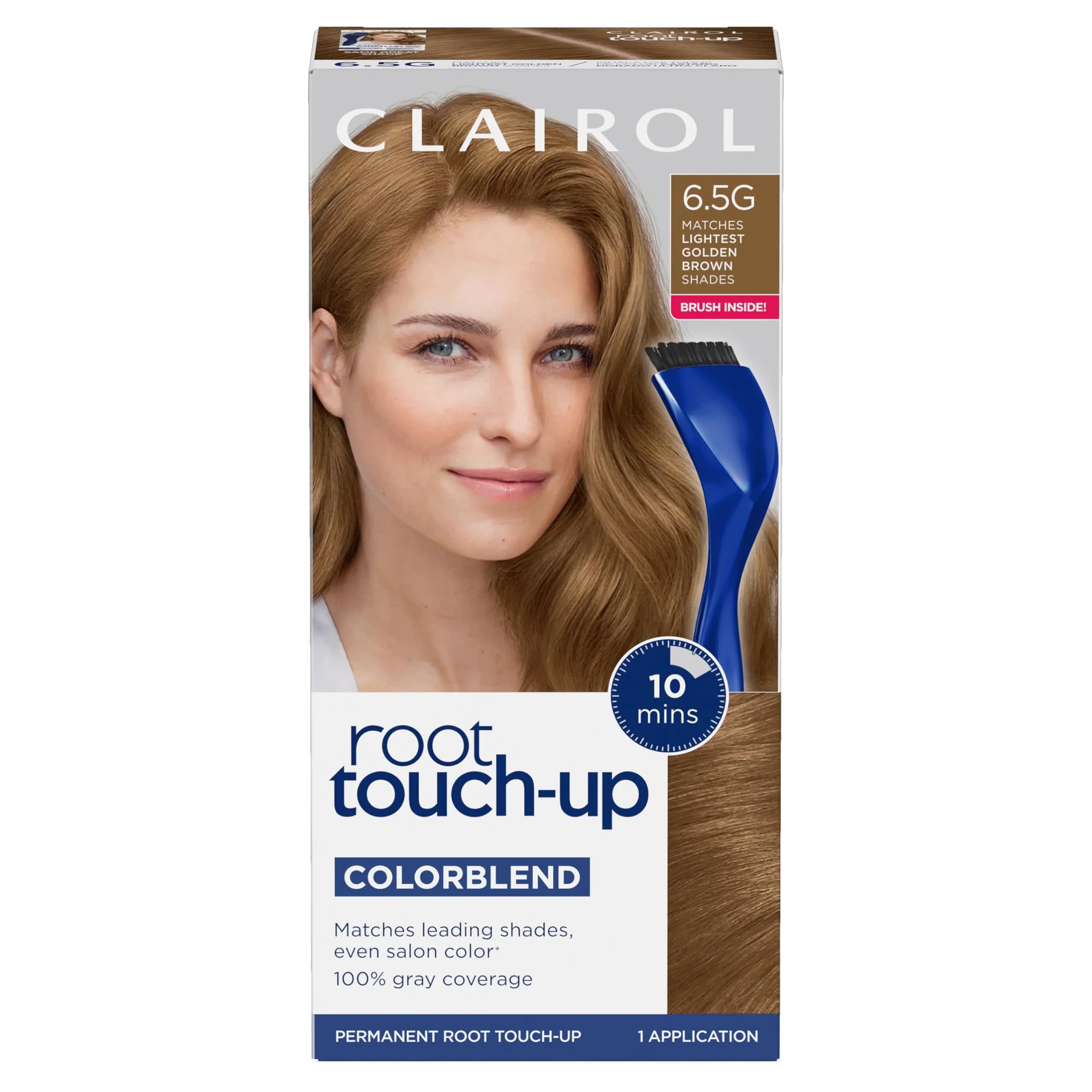 Clairol Root Touch Up Permanent Hair Dye 4 Dark Brown | 2-Pack, Easy 10-Minute Gray Coverage — 6.5G Lightest Golden Brown
