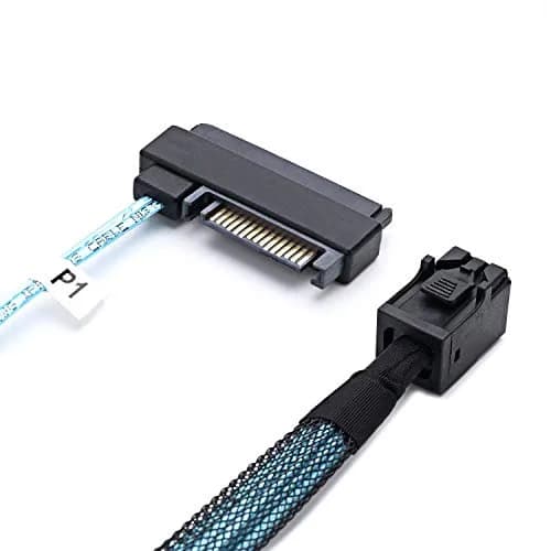 CABLEDECONN SFF-8643 Mini SAS HD to (4) 29pin SFF-8482 Connectors 1M | Internal Data Cable for SAS & SATA Disks thumbnail 6