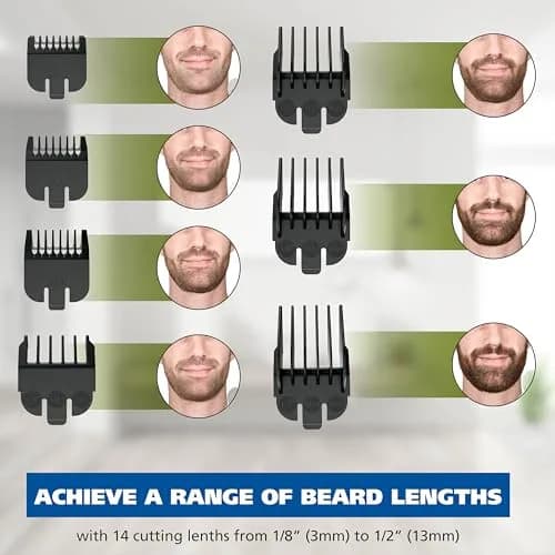Wahl Groomsman Rechargeable Beard Trimmer Kit with Bonus Nose Trimmer | 14 Cutting Lengths, 60 Min Runtime thumbnail 4